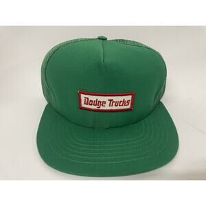 Dodge Trucks Green Vintage Snapback Trucker Style Hat Mesh New Made In Usa